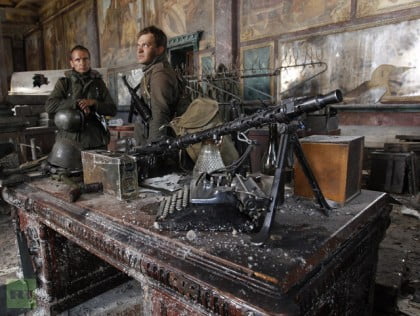 Actors from a new Russian film "Stalingrad" wait on a set  built near the village of Sapernoe outside St.Petersburg