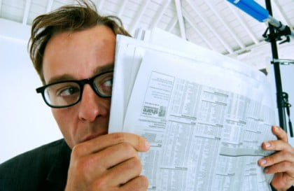 Man reading newspaper