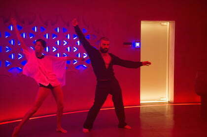 Sonoya Mizuno and Oscar Isaac in a scene from the motion picture "Ex Machina." CREDIT: Daniel landin,  A24 [Via MerlinFTP Drop]